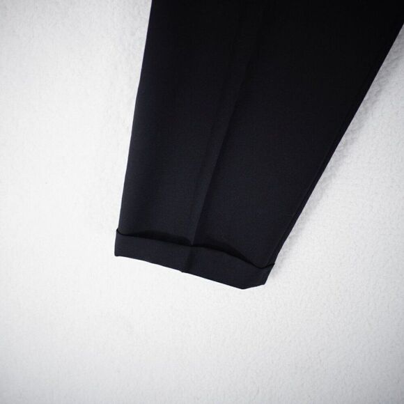 Pronto Uomo Wool Black Pleated Cuffed High Rise Dress Pants 38/27 Lined Partiall - Picture 2 of 7
